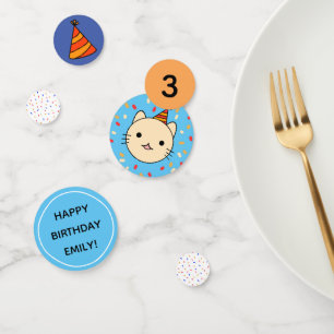 Boy Birthday Blue Cat Party Dekoration Konfetti