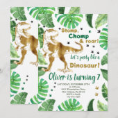 Boy Birthday Dinosaur Einladung, T-Rex Geburtstag Einladung (Vorne/Hinten)