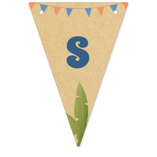 Boy Birthday - Dinosaur Stomp Party Flaggen 2 (Zweite Fahne)