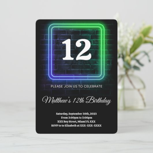 Boy Birthday Einladung (Stehend Vorderseite)