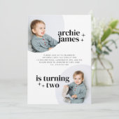 Boy Birthday Einladung mit Arches (Stehend Vorderseite)