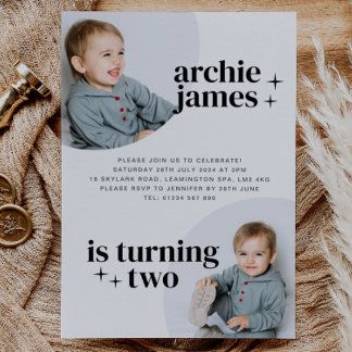 Boy Birthday Einladung mit Arches