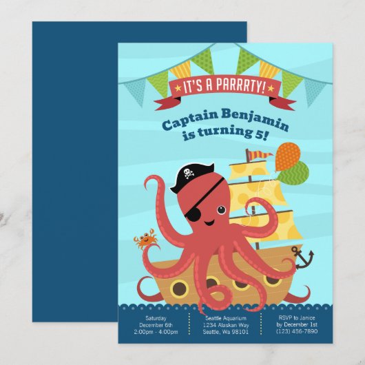 Boy Birthday Einladungen (Vorne/Hinten)