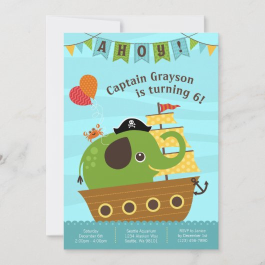 Boy Birthday Einladungen (Vorderseite)