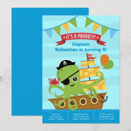 Boy Birthday Einladungen (Vorne/Hinten)