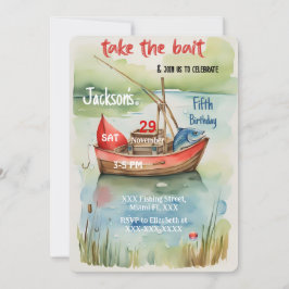 Boy Birthday Fishing Einladung