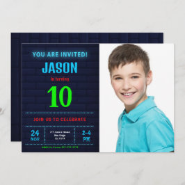 Boy Birthday Foto Einladung