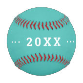 Boy Birthday gift idea custom name text turquoise Baseball (Rückseite)
