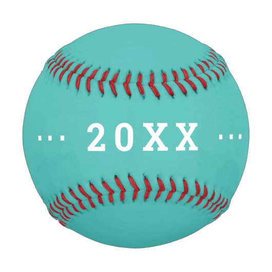 Boy Birthday gift idea custom name text turquoise Baseball (Rückseite)