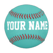 Boy Birthday gift idea custom name text turquoise Baseball (Vorderseite)