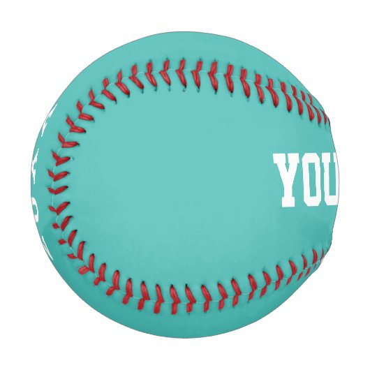 Boy Birthday gift idea custom name text turquoise Baseball (Vorderseite Links)