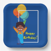 Boy Birthday Party (afroamerikanisch) Pappteller (Vorderseite)