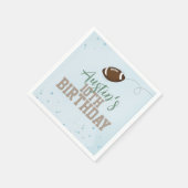 Boy Birthday Party Football Custom Serviette (Ecke)