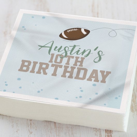 Boy Birthday Party Football Custom Serviette