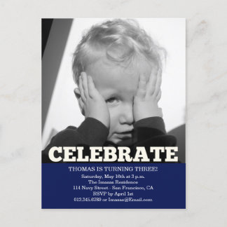 Boy Birthday Party Foto Einladungen