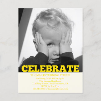 Boy Birthday Party Foto Einladungen