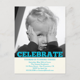 Boy Birthday Party Foto Einladungen