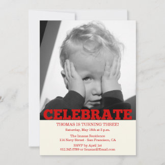 Boy Birthday Party Foto Einladungen