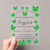 Boy Birthday Party Frog Thema Acryleinladungen (Insitu (Handheld))