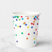 Boy Birthday Party, primäre Farbe Confetti Pappbecher (Rückseite)
