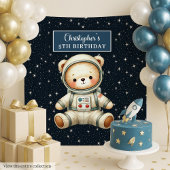 Boy Birthday Party Tapestry mit Space Bär Wandteppich