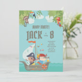 Boy Birthday - Pirateneinladung Einladung (Stehend Vorderseite)