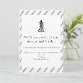 Boy Birthday - Raketenschiff Einladung (Stehend Vorderseite)