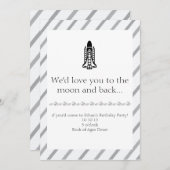 Boy Birthday - Raketenschiff Einladung (Vorne/Hinten)