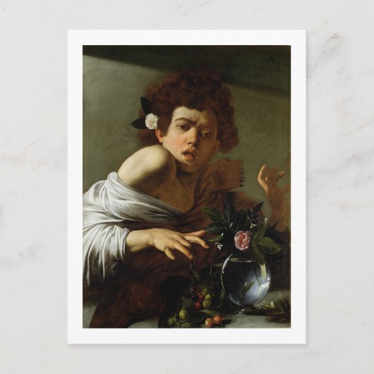Boy Bitten von einer Lizard, c.1595-1600 (Öl auf L Postkarte (Vorderseite)