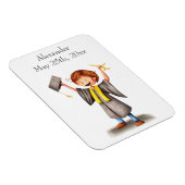 Boy Black Yellow Regalia Illustration Abschluss Magnet (Rechte Seite)