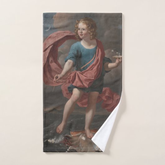 "Boy Blaswing Soap Bubbles" Kunsthandtuch Handtuch (Handtuch)