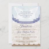 Boy Blue Angel Taufe Einladung in Spanisch (Vorderseite)