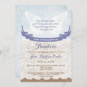 Boy Blue Angel Taufe Einladung in Spanisch (Vorne/Hinten)