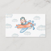 Boy Blue Baby Dusche Pinguin Animal Diaper Raffel Begleitkarte (Rückseite)