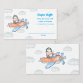 Boy Blue Baby Dusche Pinguin Animal Diaper Raffel Begleitkarte (Vorne/Hinten)