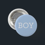 Boy Blue Baby Gender Reveal Party Button<br><div class="desc">Have guests of your gender reveal party make their guess on blue with pins/buttons in light baby with white.</div>