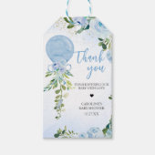Boy Blue Balloon Greenerenery Baby Shower Favor Ta Geschenkanhänger (Vorderseite)