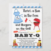 Boy Blue Barbecue Baby Dusche Einladung (Vorderseite)