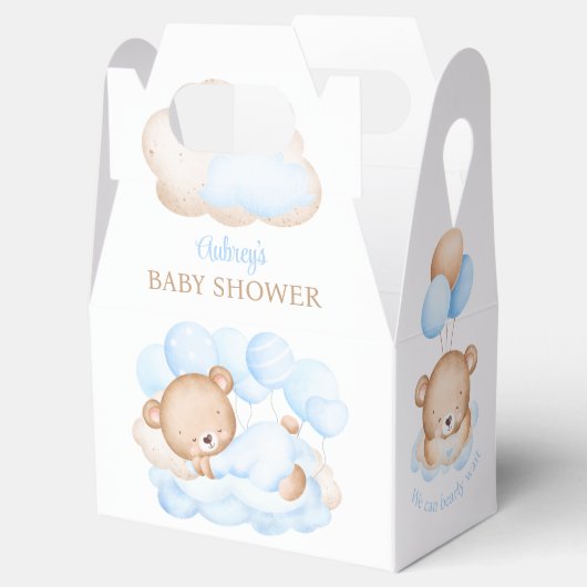Boy Blue Bear Baby Showbox Geschenkschachtel (Geöffnet)