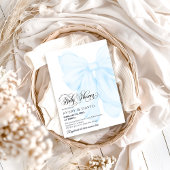Boy Blue Bow Modern Elegant Baby Shower Einladung
