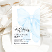 Boy Blue Bow Modern Elegant Baby Shower Einladung