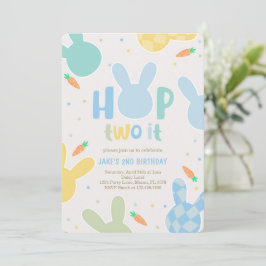 Boy Blue Bunny 2. Geburtstag Einladung