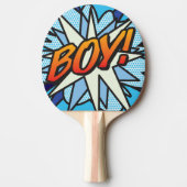 Boy Blue Cool Modern Fun Comic Book Tischtennis Schläger (Vorderseite)