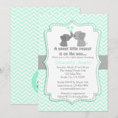 Boy Blue Elephant Baby Shower Einladungen Chev 330 (Vorne/Hinten)