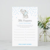 Boy Blue Elephant Baby Shower Game PRINTED (Stehend Vorderseite)