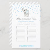 Boy Blue Elephant Baby Shower Game PRINTED (Vorne/Hinten)
