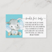 Boy Blue Elephant Book Request for Baby Shower Begleitkarte (Vorderseite)
