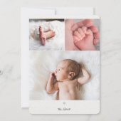 Boy Blue Eucalyptus Greenery Monogram Baby Birth Ankündigung (Rückseite)