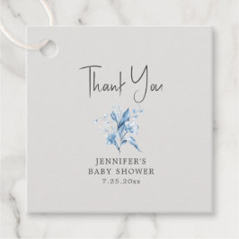 Boy Blue Floral Baby Dusche Fevor Tags Geschenkanhänger