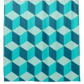 Boy Blue Gebäude Blocks Nahtloses Muster Duschvorhang (Vorderseite)